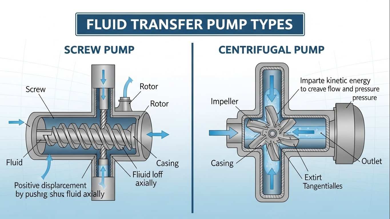 Pagkakaiba sa pagitan ng Screw Pump at Centrifugal Pump: Turuan kang pumili ng tamang uri ng Pump ng Paglipat ng Fluid